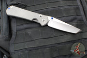 Chris Reeve Large Sebenza 31- LEFT HANDED- Tanto Edge- Sandblasted Finished Titanium- Stonewash Magnacut Blade L31-1011