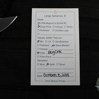 Chris Reeve Large Sebenza 31- Drop Point- Bog Oak Wood Inlay- Stonewash Magnacut Blade L31-1100