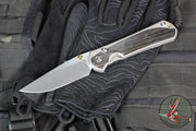 Chris Reeve Large Sebenza 31- Drop Point- Bog Oak Wood Inlay- Stonewash Magnacut Blade L31-1100