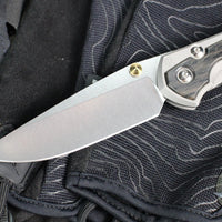 Chris Reeve Large Sebenza 31- Drop Point- Bog Oak Wood Inlay- Stonewash Magnacut Blade L31-1100