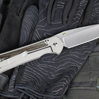 Chris Reeve Large Sebenza 31- Drop Point- Bog Oak Wood Inlay- Stonewash Magnacut Blade L31-1100