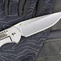 Chris Reeve Large Sebenza 31- Drop Point- Bog Oak Wood Inlay- Stonewash Magnacut Blade L31-1100