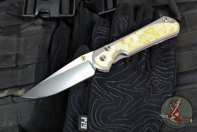 Chris Reeve Large Sebenza 31- Drop Point- Box Elder Wood Inlay- Magnacut Steel Blade L31-1108 v1