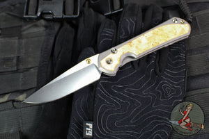 Chris Reeve Large Sebenza 31- Drop Point- Box Elder Wood Inlay- Magnacut Steel Blade L31-1108 v1