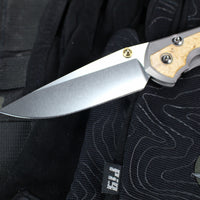 Chris Reeve Large Sebenza 31- Drop Point- Box Elder Wood Inlay- Magnacut Steel Blade L31-1108 v1