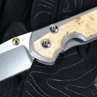 Chris Reeve Large Sebenza 31- Drop Point- Box Elder Wood Inlay- Magnacut Steel Blade L31-1108 v1