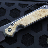 Chris Reeve Large Sebenza 31- Drop Point- Box Elder Wood Inlay- Magnacut Steel Blade L31-1108 v1