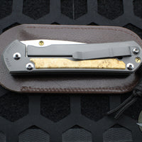 Chris Reeve Large Sebenza 31- Drop Point- Box Elder Wood Inlay- Magnacut Steel Blade L31-1108 v1