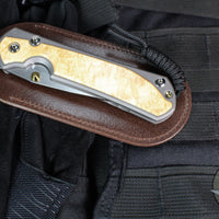 Chris Reeve Large Sebenza 31- Drop Point- Box Elder Wood Inlay- Magnacut Steel Blade L31-1108 v2