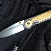Chris Reeve Large Sebenza 31- Drop Point- Box Elder Wood Inlay- Magnacut Steel Blade L31-1108 v2