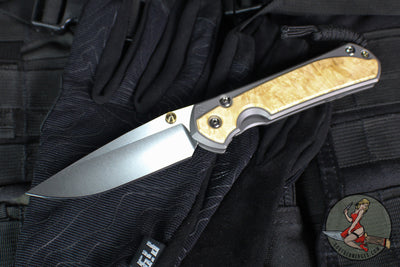 Chris Reeve Large Sebenza 31- Drop Point- Box Elder Wood Inlay- Magnacut Steel Blade L31-1108 v2