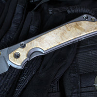 Chris Reeve Large Sebenza 31- Drop Point- Box Elder Wood Inlay- Magnacut Steel Blade L31-1108 v2