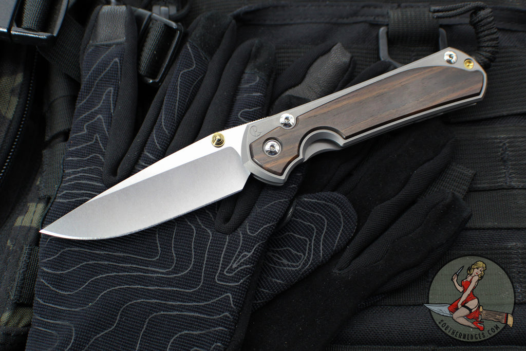 Chris Reeve Large Sebenza 31- Drop Point- Macassar Ebony Wood Inlay- L31-1116 IN CPM-MAGNACUT
