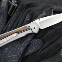 Chris Reeve Large Sebenza 31- Drop Point- Macassar Ebony Wood Inlay- L31-1116 IN CPM-MAGNACUT