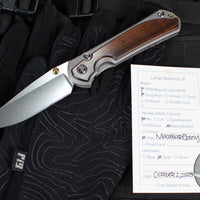 Chris Reeve Large Sebenza 31- Drop Point- Macassar Ebony Wood Inlay- L31-1116 IN CPM-MAGNACUT