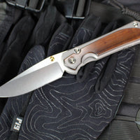 Chris Reeve Large Sebenza 31- Drop Point- Macassar Ebony Wood Inlay- L31-1116 IN CPM-MAGNACUT