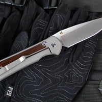 Chris Reeve Large Sebenza 31- Drop Point- Macassar Ebony Wood Inlay- L31-1116 IN CPM-MAGNACUT