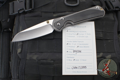 Chris Reeve Large Sebenza 31- Insingo Edge- Glass Blasted- Bog Oak Wood Inlay- Stonewash Magnacut Blade L31-1124 v2