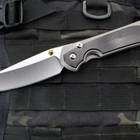 Chris Reeve Large Sebenza 31- Insingo Edge- Glass Blasted- Bog Oak Wood Inlay- Stonewash Magnacut Blade L31-1124 v2