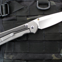 Chris Reeve Large Sebenza 31- Insingo Edge- Glass Blasted- Bog Oak Wood Inlay- Stonewash Magnacut Blade L31-1124 v2