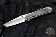 Chris Reeve Large Sebenza 31- Tanto Edge- Glass Blasted Titanium- Bog Oak Wood Inlay- Magnacut Steel Blade L31-1130