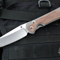 Chris Reeve Large Sebenza 31- Insingo- Glass Blasted Finished Titanium- Natural Micarta Inlay L31-1226 in CPM Magnacut