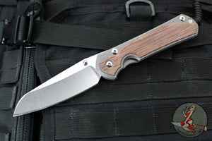 Chris Reeve Large Sebenza 31- Insingo- Glass Blasted Finished Titanium- Natural Micarta Inlay L31-1226 in CPM Magnacut