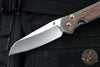 Chris Reeve Large Sebenza 31- Insingo- Glass Blasted Finished Titanium- Natural Micarta Inlay L31-1226 in CPM Magnacut