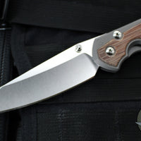 Chris Reeve Large Sebenza 31- Insingo- Glass Blasted Finished Titanium- Natural Micarta Inlay L31-1226 in CPM Magnacut