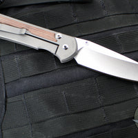 Chris Reeve Large Sebenza 31- Insingo- Glass Blasted Finished Titanium- Natural Micarta Inlay L31-1226 in CPM Magnacut