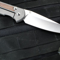 Chris Reeve Large Sebenza 31- Insingo- Glass Blasted Finished Titanium- Natural Micarta Inlay L31-1226 in CPM Magnacut