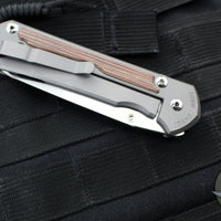 Chris Reeve Large Sebenza 31- Insingo- Glass Blasted Finished Titanium- Natural Micarta Inlay L31-1226 in CPM Magnacut