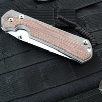 Chris Reeve Large Sebenza 31- Insingo- Glass Blasted Finished Titanium- Natural Micarta Inlay L31-1226 in CPM Magnacut