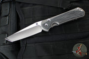 Chris Reeve Large Sebenza 31- Tanto Edge- Glass Blasted Titanium Handle- Black Micarta Inlay- Stonewash Magnacut Blade L31-1232