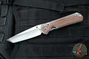 Chris Reeve Large Sebenza 31- Tanto Edge- Glass Blasted Titanium Handle- Natural Micarta Inlay- Stonewash Magnacut Blade L31-1234