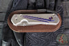 Chris Reeve Large Sebenza 31- Drop Point- Unique Graphic Titanium Handle- Amethyst Cabochon Inlay- Stonewash Magnacut Blade L31-1408-0136 V4