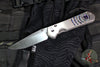 Chris Reeve Large Sebenza 31- Drop Point- Unique Graphic Titanium Handle- Amethyst Cabochon Inlay- Stonewash Magnacut Blade L31-1408-0136 V5