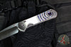Chris Reeve Large Sebenza 31- Drop Point- Unique Graphic Titanium Handle- Amethyst Cabochon Inlay- Stonewash Magnacut Blade L31-1408-0136 V5
