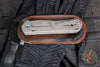 Chris Reeve Large Sebenza 31- Drop Point- Unique Graphic Titanium Handle- Amethyst Cabochon Inlay- Stonewash Magnacut Blade L31-1408-0136 V5