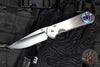 Chris Reeve Large Sebenza 31- Drop Point- Unique Graphic Titanium Handle- Amethyst Cabochon Inlay- Stonewash Magnacut Blade L31-1408-0136 V7