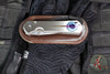 Chris Reeve Large Sebenza 31- Drop Point- Unique Graphic Titanium Handle- Amethyst Cabochon Inlay- Stonewash Magnacut Blade L31-1408-0136 V7