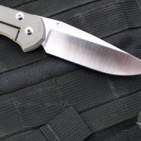 Chris Reeve Large Sebenza 31- Drop Point- Unique Graphic Titanium Handle- Hematite Cabochon Inlay- Stonewash Magnacut Blade L31-1408-0400