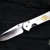 Chris Reeve Large Sebenza 31- Drop Point- Unique Graphic Titanium Handle- Hematite Cabochon Inlay- Stonewash Magnacut Blade L31-1408-0400 v2