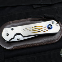 Chris Reeve Large Sebenza 31- Drop Point- Unique Graphic Titanium Handle- Hematite Cabochon Inlay- Stonewash Magnacut Blade L31-1408-0400 v2