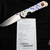 Chris Reeve Large Sebenza 31- Drop Point- Unique Graphic- Tiger's Eye Cabochon L31-1408-1060 v2