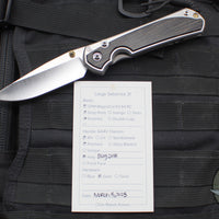 Chris Reeve Large Sebenza 31- Polished Titanium Handle- Polished Drop Point- Bog Oak Wood Inlay- L31-1620 IN CPM-MAGNACUT v2