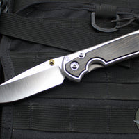 Chris Reeve Large Sebenza 31- Polished Titanium Handle- Polished Drop Point- Bog Oak Wood Inlay- L31-1620 IN CPM-MAGNACUT v2