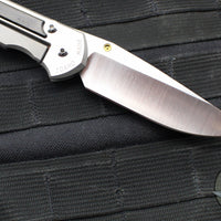 Chris Reeve Large Sebenza 31- Polished Titanium Handle- Polished Drop Point- Bog Oak Wood Inlay- L31-1620 IN CPM-MAGNACUT v2