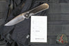 Chris Reeve Large Sebenza 31- Polished Titanium Handle- Polished Drop Point- Bog Oak Wood Inlay- L31-1620 IN CPM-MAGNACUT v5