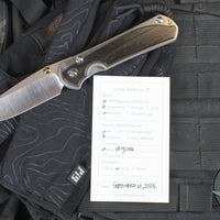 Chris Reeve Large Sebenza 31- Polished Titanium Handle- Polished Drop Point- Bog Oak Wood Inlay- L31-1620 IN CPM-MAGNACUT v5